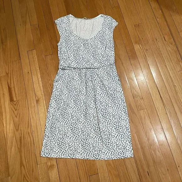 Boden Margot Jersey Dress with Pockets Women Size 12 L Blue Polka Dot Print EUC - Picture 8 of 16